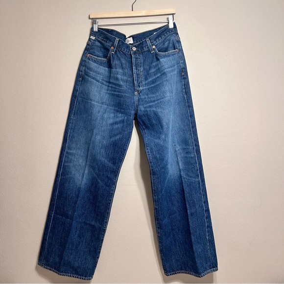 Citizens of Humanity Annina Premium Vintage Hi-Rise Button Fly Wide Leg Jean 32 - Picture 2 of 13